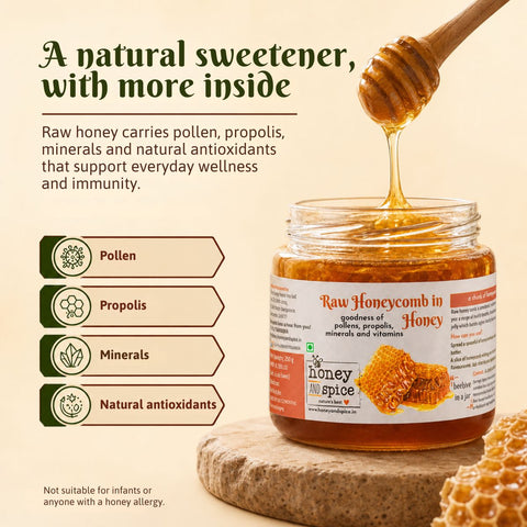 Raw Honeycomb Soaked in Honey 350gm