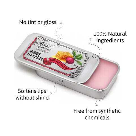 Honey Lip Balm – with Beeswax and Beetroot