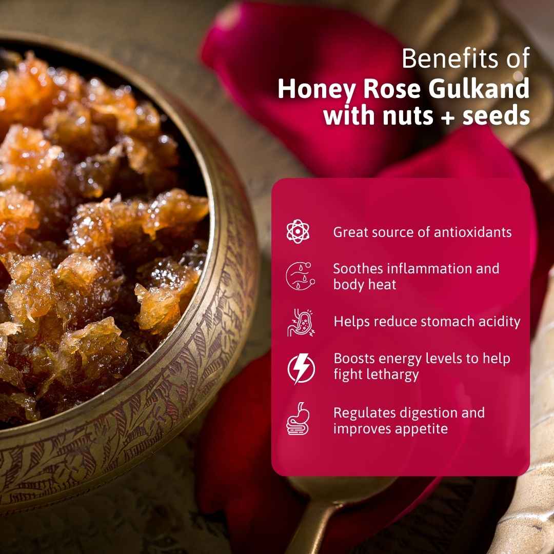 Honey Rose Gulkand with Nuts and Seeds 400gms – Honey and Spice