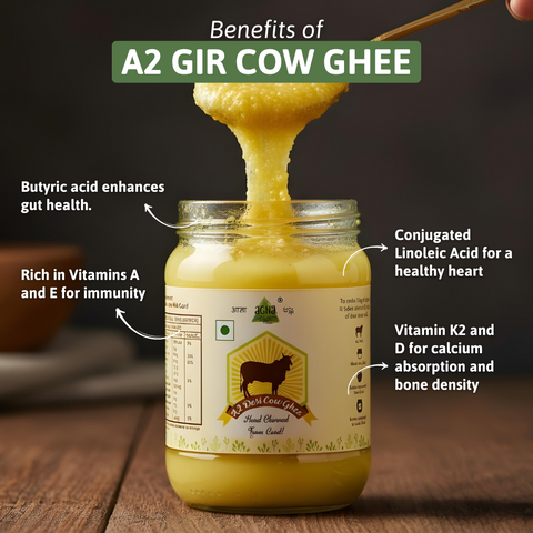 Agna A2 Desi Gir Cow Ghee - Hand Churned from Curd using Bilona Method