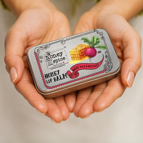 Honey Lip Balm – with Beeswax and Beetroot