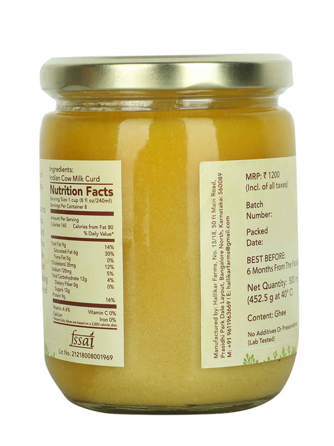 Agna A2 Desi Gir Cow Ghee - Hand Churned from Curd