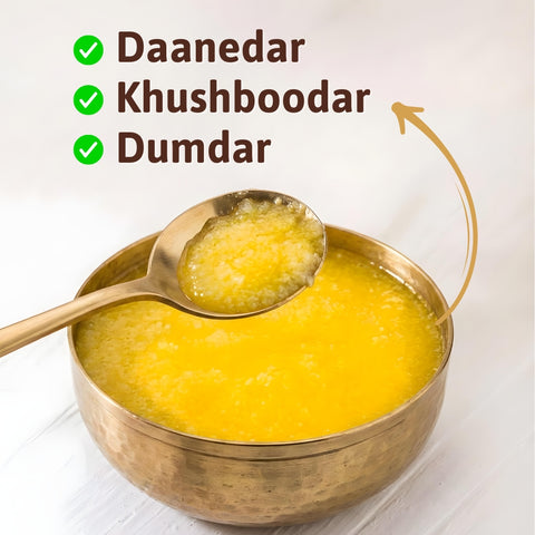 A2 Desi Gir Cow Ghee - Hand Churned from Curd using Bilona Method