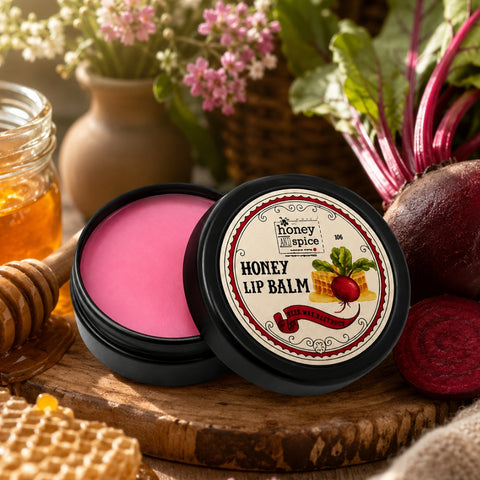 Honey Lip Balm – with Beeswax and Beetroot