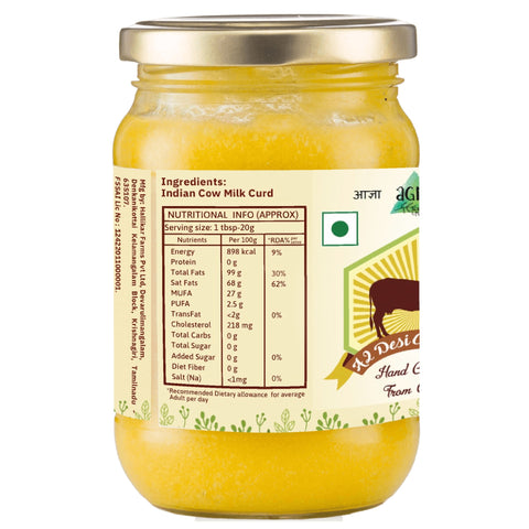 Agna A2 Desi Gir Cow Ghee - Hand Churned from Curd