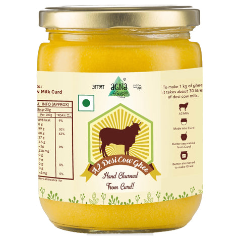 Agna A2 Desi Gir Cow Ghee - Hand Churned from Curd