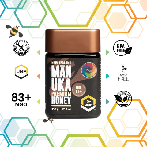 UMF 5+ 100% Pure Manuka Honey (350g), MGO 83+ Certified | 100% Pure New Zealand Honey