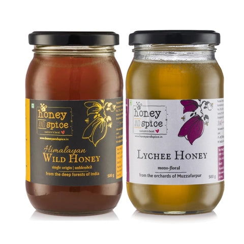 Himalayan Wild Honey(500 gms) & Lychee Honey(500 gms)