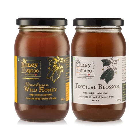 Himalayan Wild Honey(500 gms) & Tropical Blossom Honey(500 gms) Combo