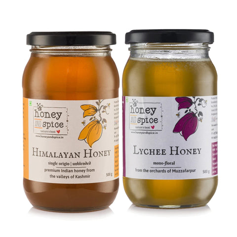 Kashmiri Himalayan Honey(500 gms) &  Lychee Honey(500 gms)