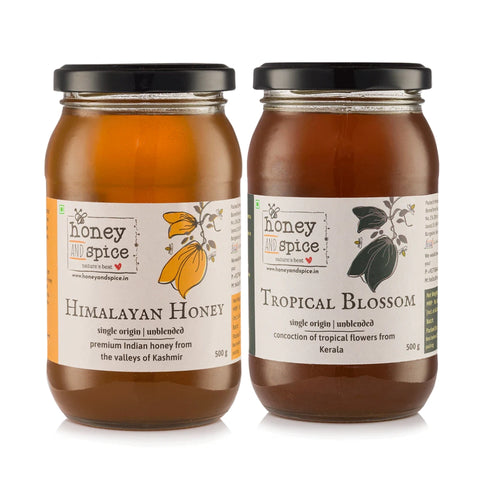 Kashmiri Himalayan Honey(500 gms) & Tropical Blossom Honey(500 gms)