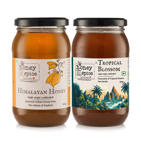 Kashmiri Himalayan Honey(500 gms) & Tropical Blossom Honey(500 gms)