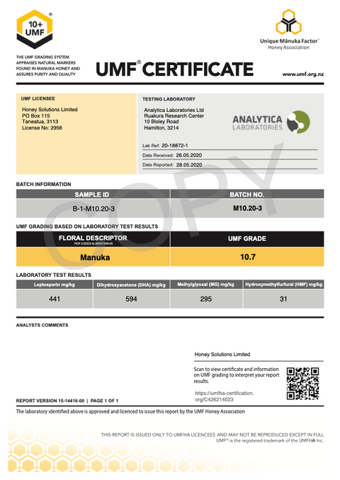 UMF 10+ Certified 100% Pure Manuka Honey MGO 263+ Sourced From New Zealand, Immunity Booster Honey, 350gm
