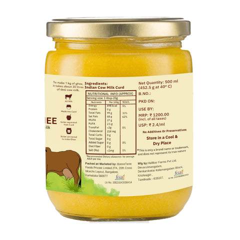 A2 Desi Gir Cow Ghee - Hand Churned from Curd using Bilona Method