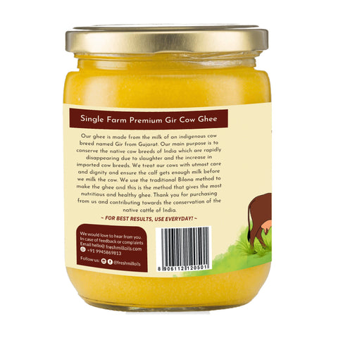 A2 Desi Gir Cow Ghee - Hand Churned from Curd using Bilona Method