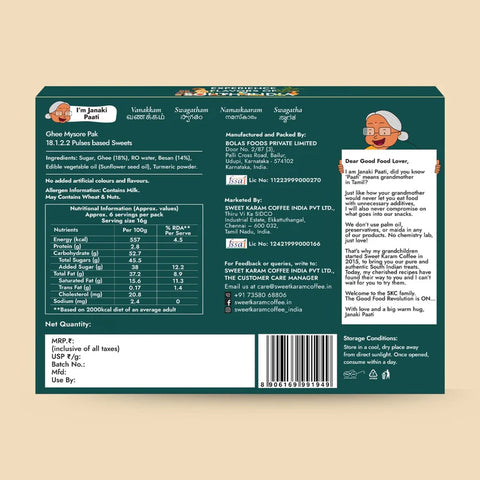 Ghee Mysorepak (Soft) - Sweet Karam Coffee (100 GM)