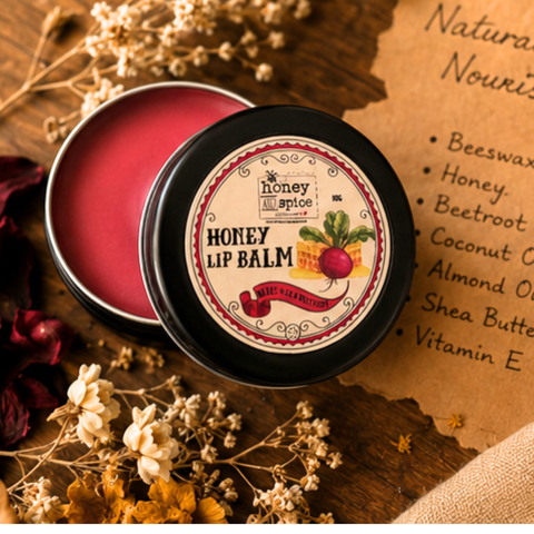 Honey Lip Balm – with Beeswax and Beetroot