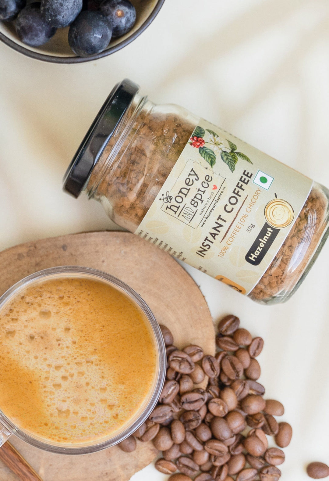 Instant Coffee Hazelnut 50g Honey and Spice