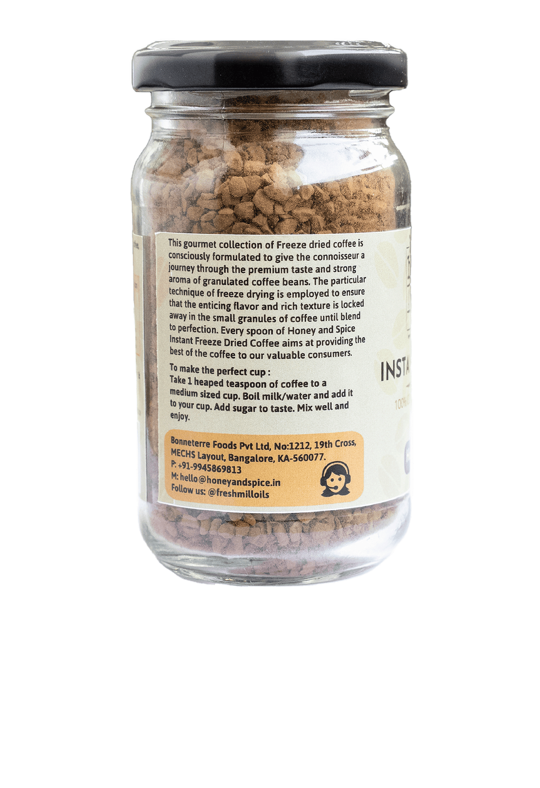 Instant Coffee Hazelnut 50g Honey and Spice